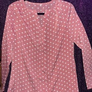 Mauve Polka Dot Sheer Top L